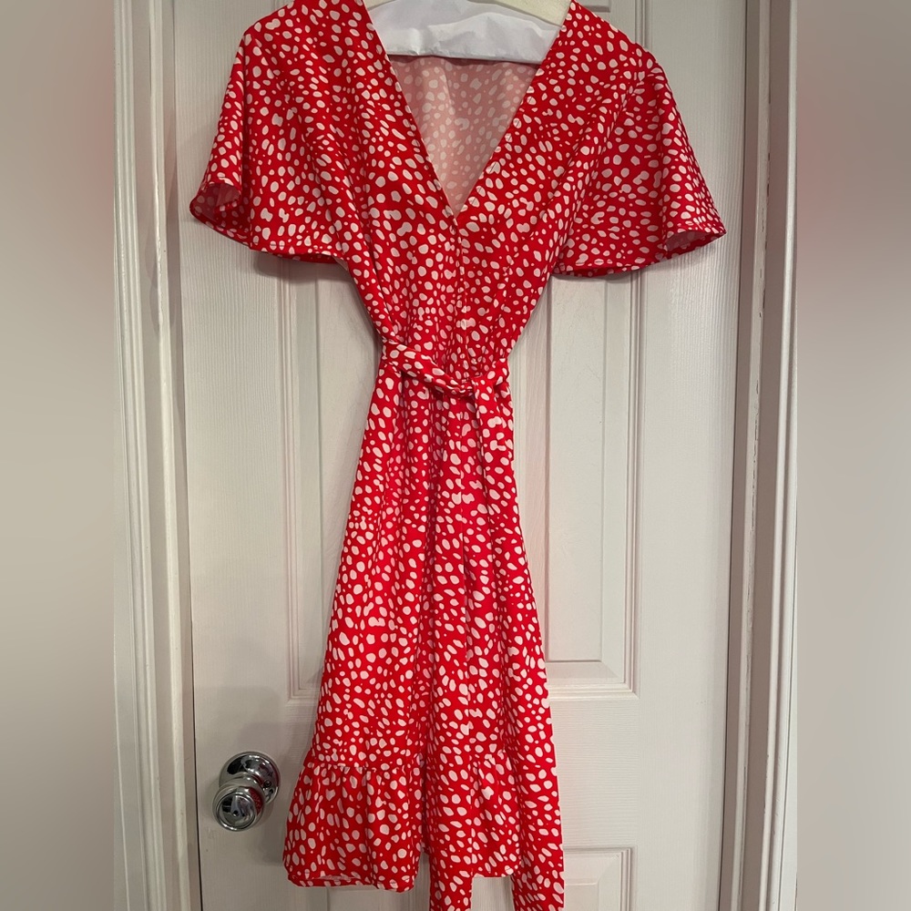V neck wrap dress